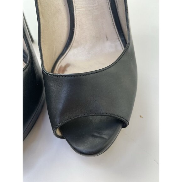 Prada Black Peep-Toe Heels - Picture 4 of 11